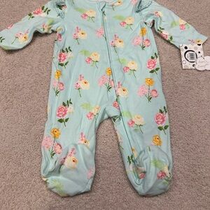 Little Me Blue and Pink Footies Cozy One Piece